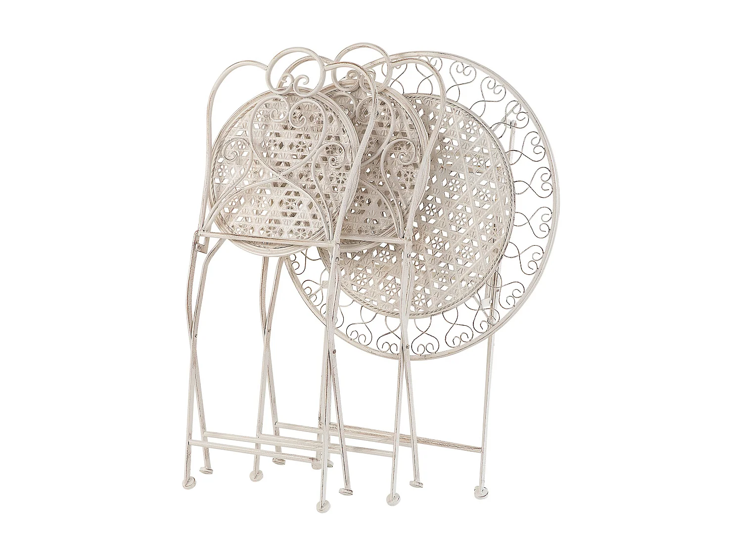 Stilvolles Gartenstuhl Set 2er Set Metall beige klappbar Trieste