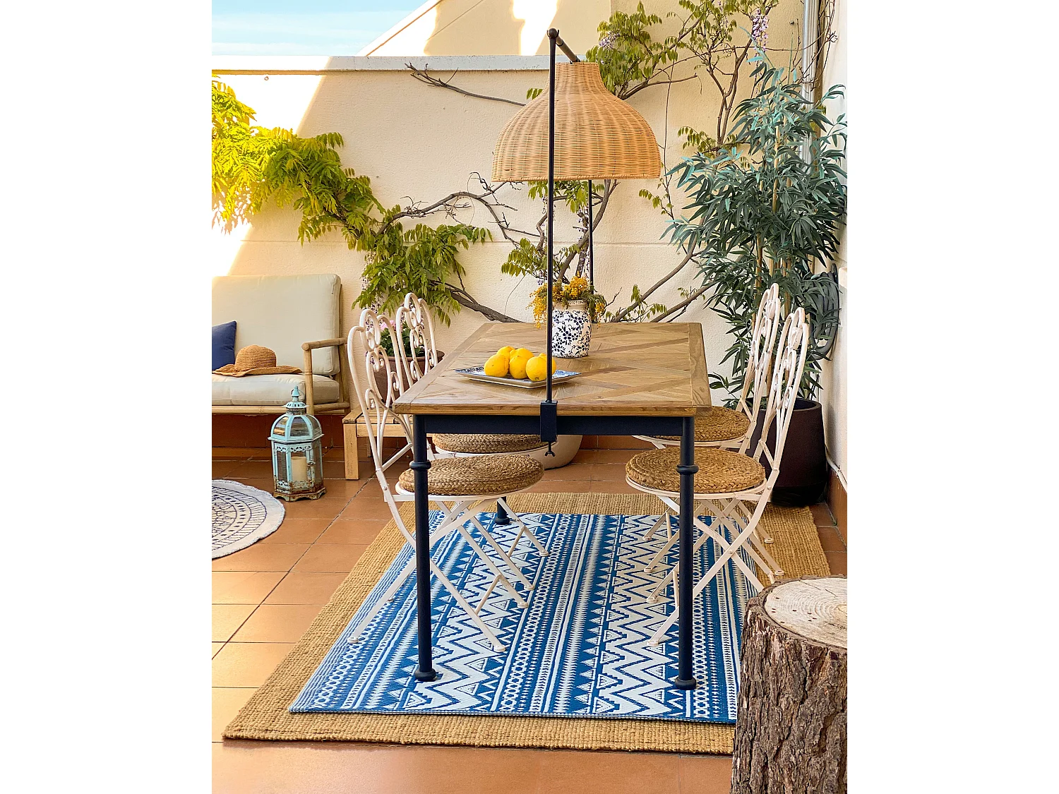 Lot de 2 chaises de jardin TRIESTE Pliant Métal Beige clair