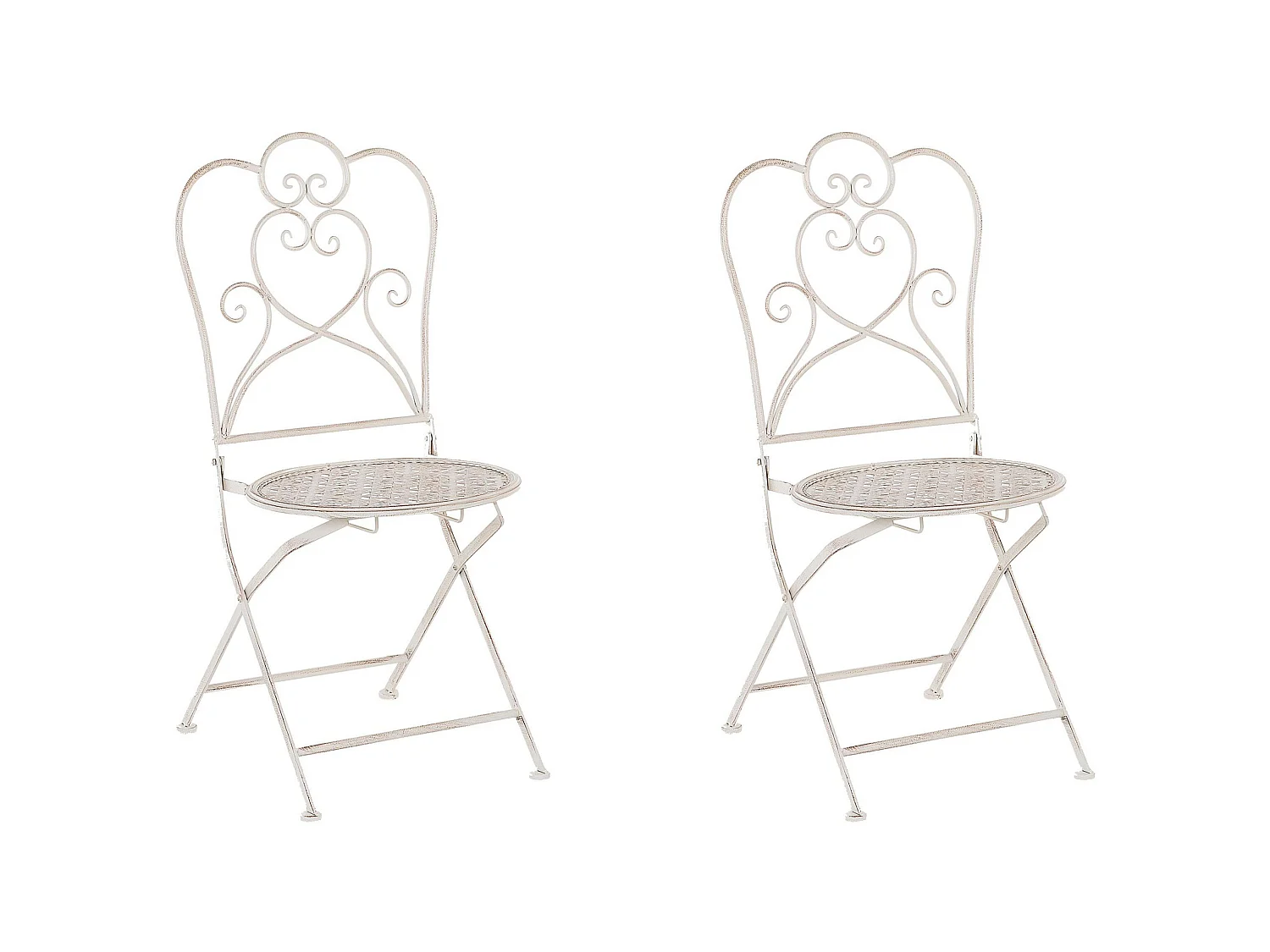 Set van 2 tuinstoelen TRIESTE Inklapbaar Metaal Lichtbeige