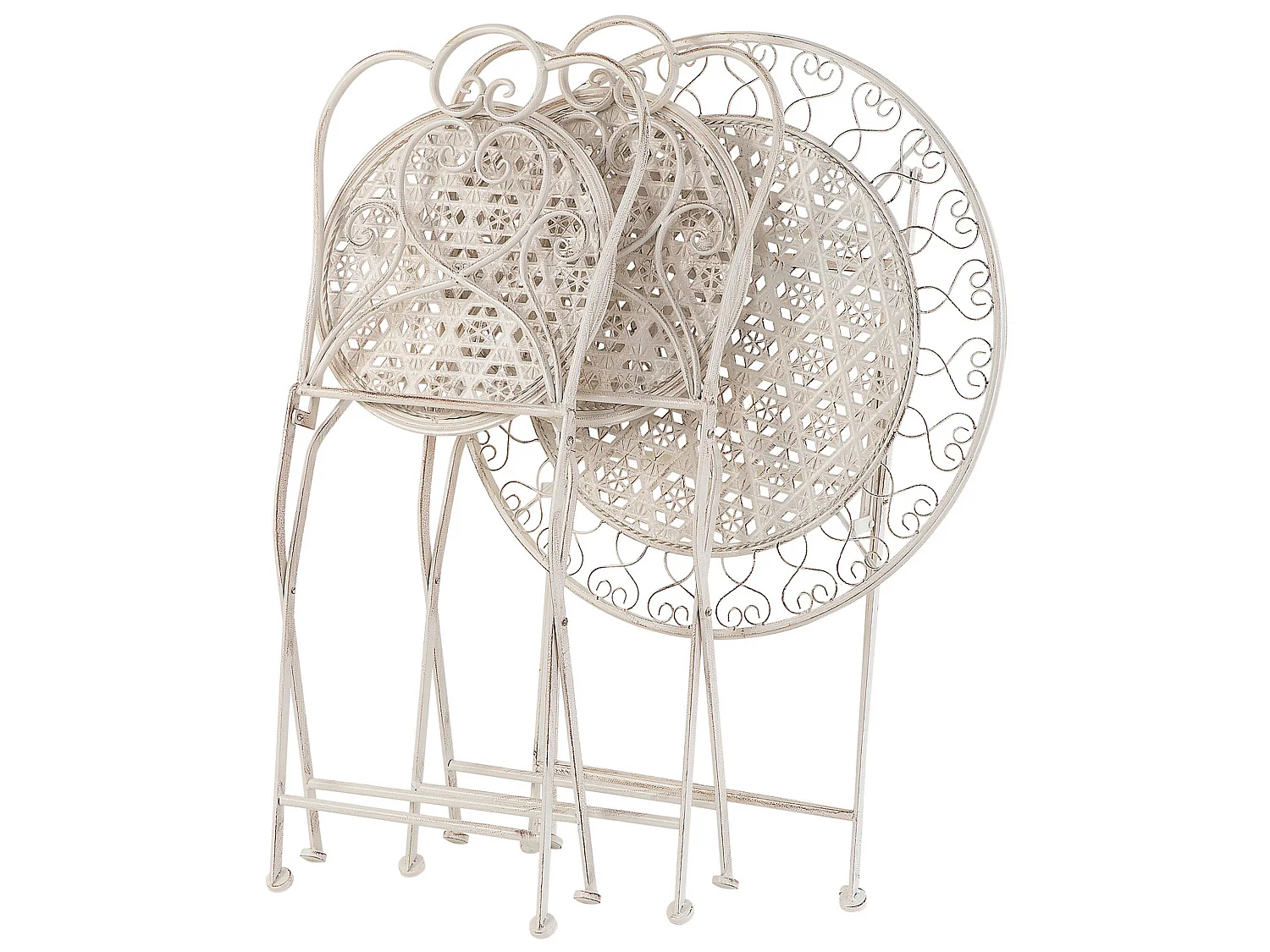 Set van 2 tuinstoelen TRIESTE Inklapbaar Metaal Lichtbeige