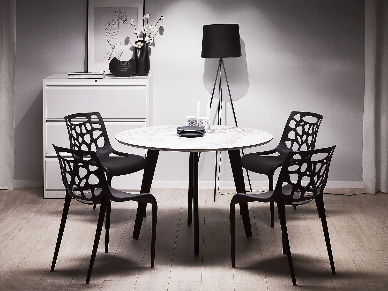 Chaise de jardin noire MORGAN