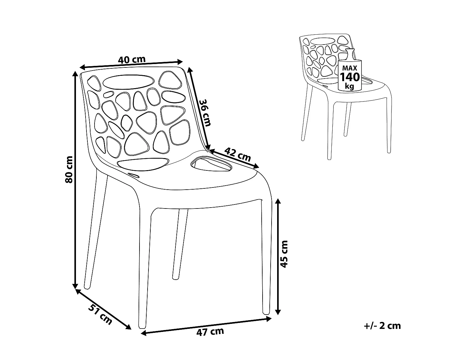 Chaise de jardin noire MORGAN