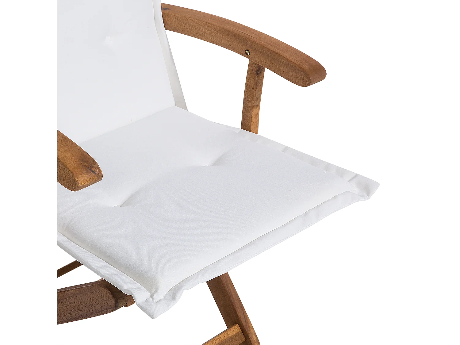 Lot de 2 chaises de jardin avec coussins MAUI Acacia Blanc cassé