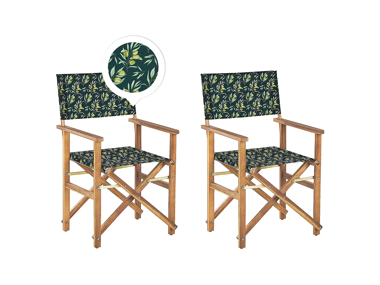 Lot de 2 chaises de jardin CINE Acacia Vert foncé