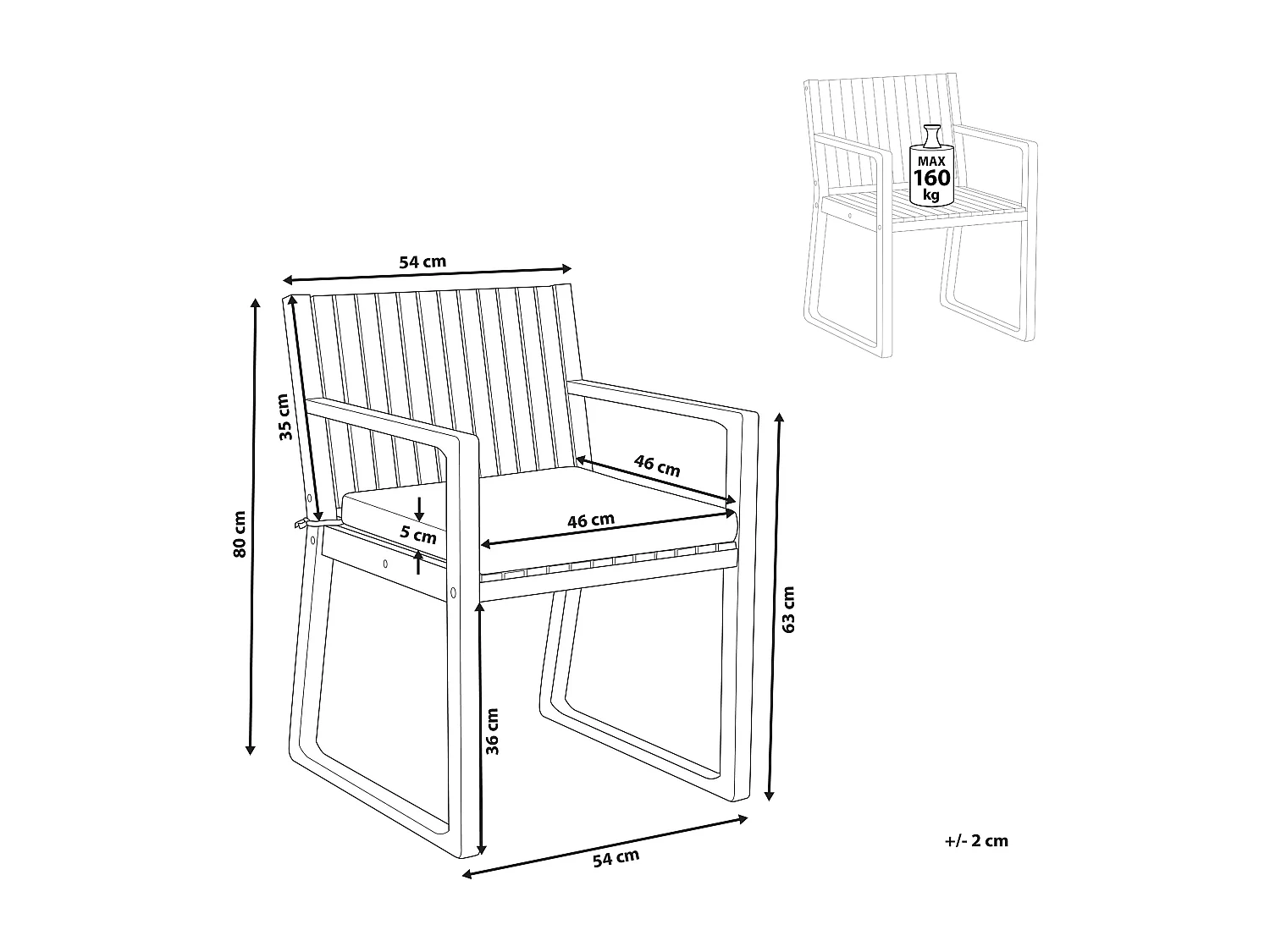 Krzesło ogrodowe SASSARI Drewno akacjowe Jasnozielony