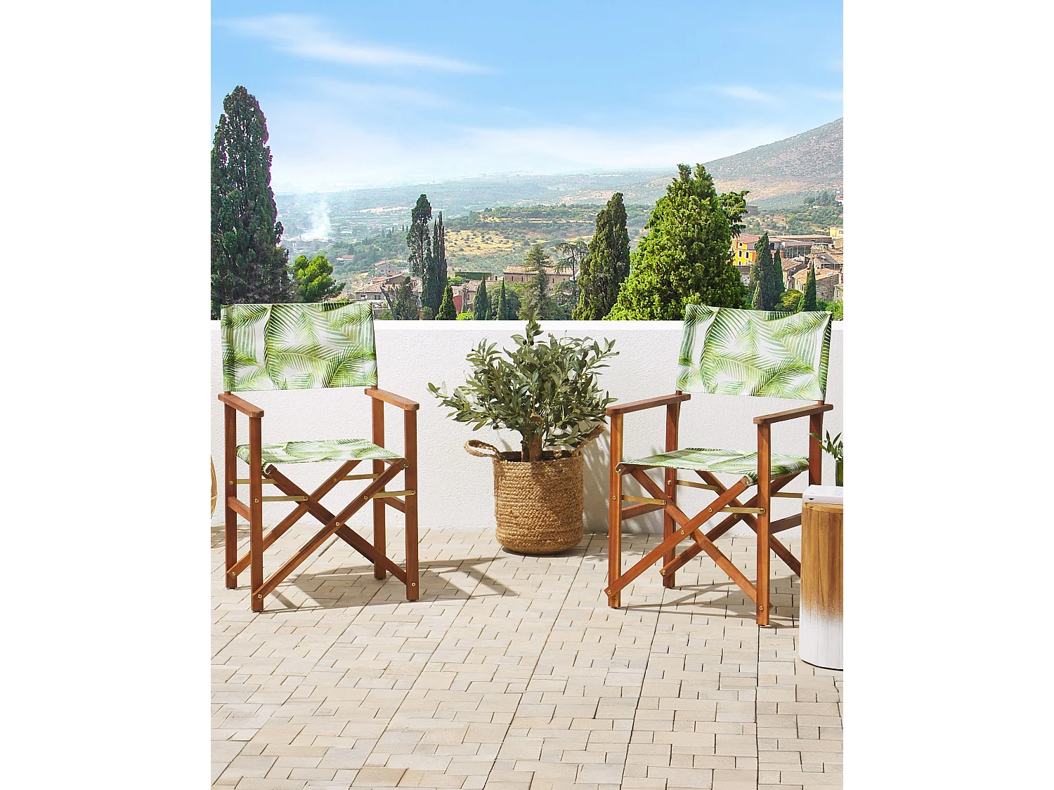 Lot de 2 chaises de jardin CINE Acacia Vert clair
