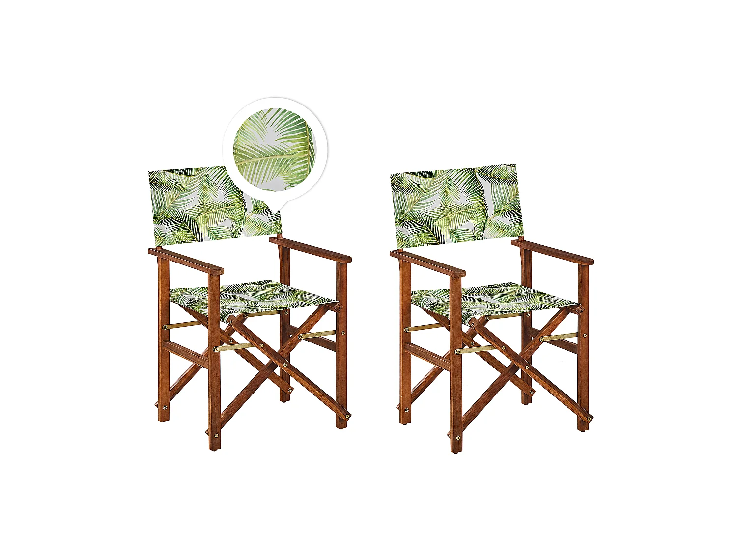 Zestaw 2 krzeseł ogrodowych CINE Drewno akacjowe Jasnozielony