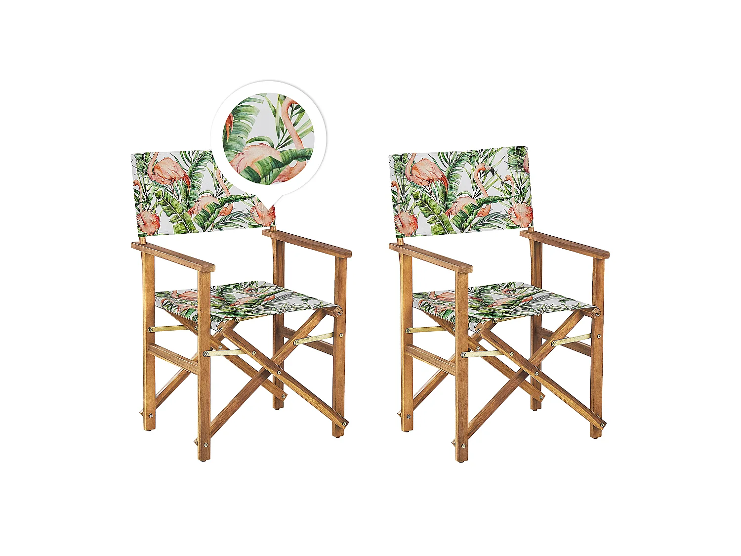 Lot de 2 chaises de jardin CINE Acacia Rose