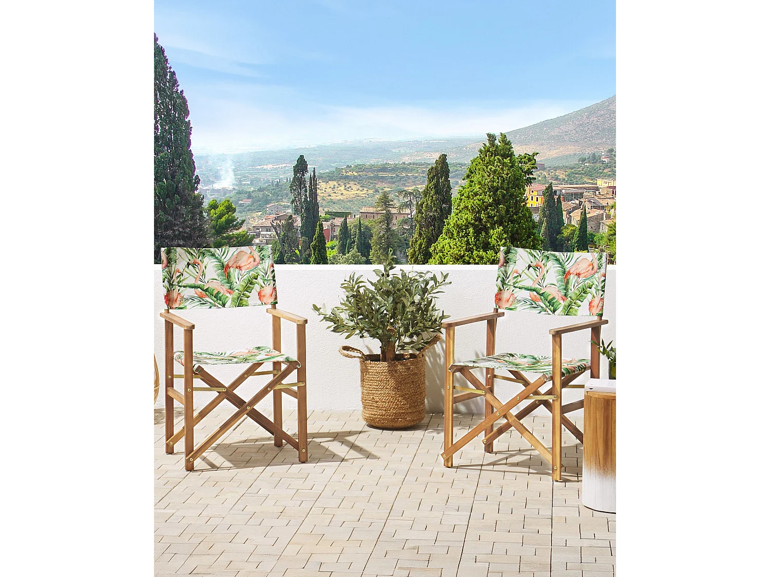 Lot de 2 chaises de jardin CINE Acacia Rose