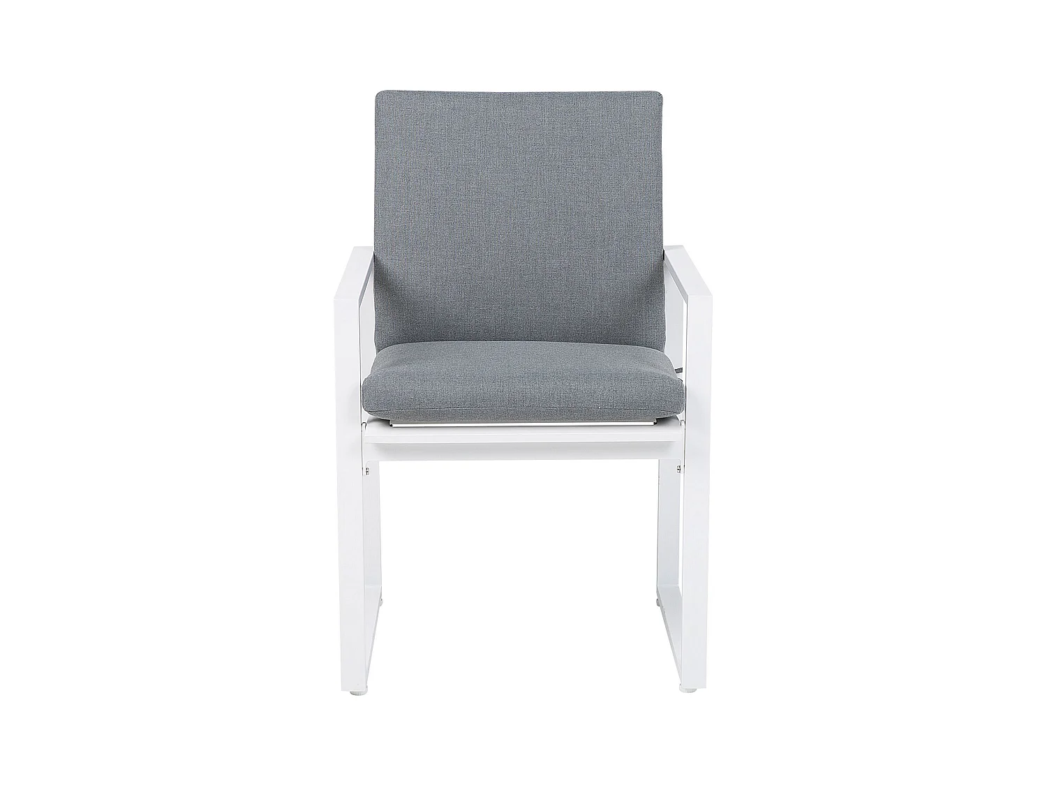 Lot de 4 chaises de jardin avec coussins PANCOLE Tissu Gris