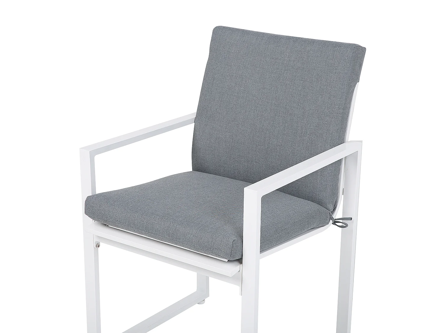 Lot de 4 chaises de jardin avec coussins PANCOLE Tissu Gris