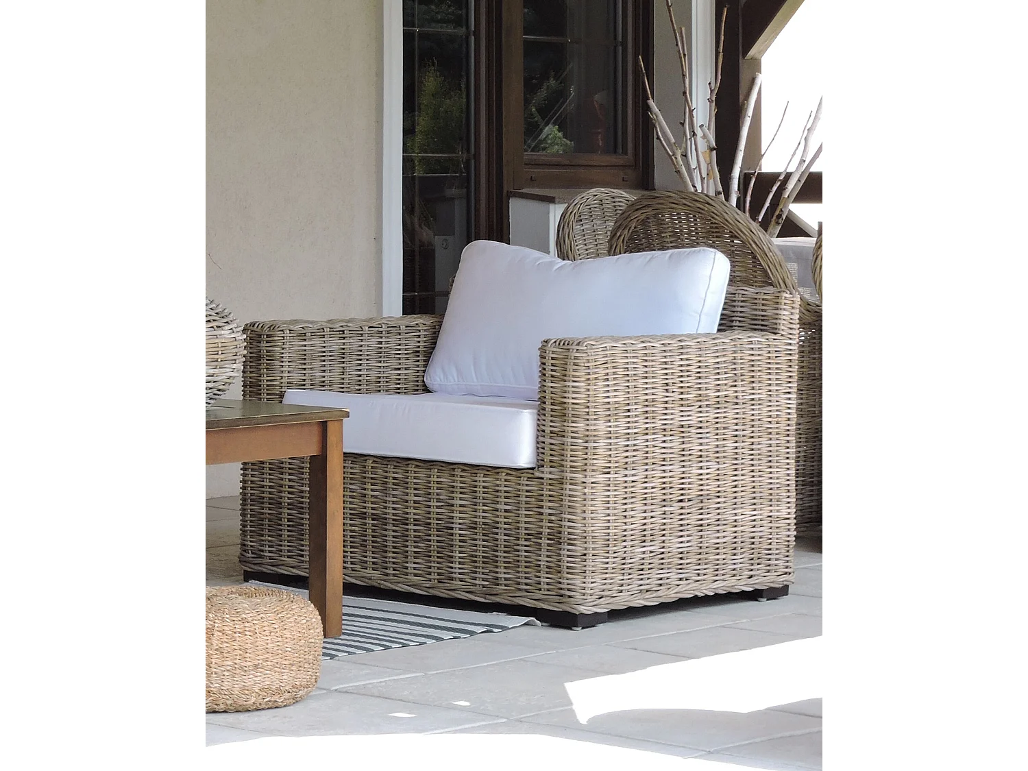 Fauteuil de jardin ARDEA Rotin Marron clair