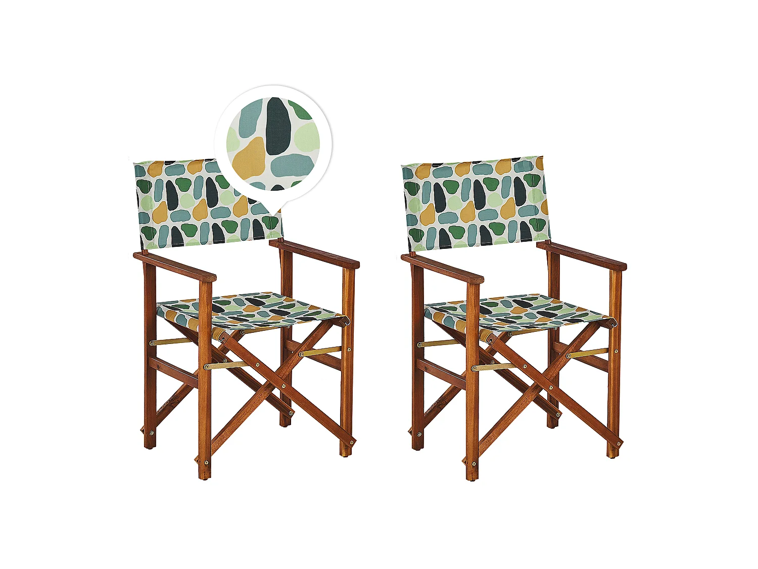 Lot de 2 chaises de jardin CINE Acacia Multicolore