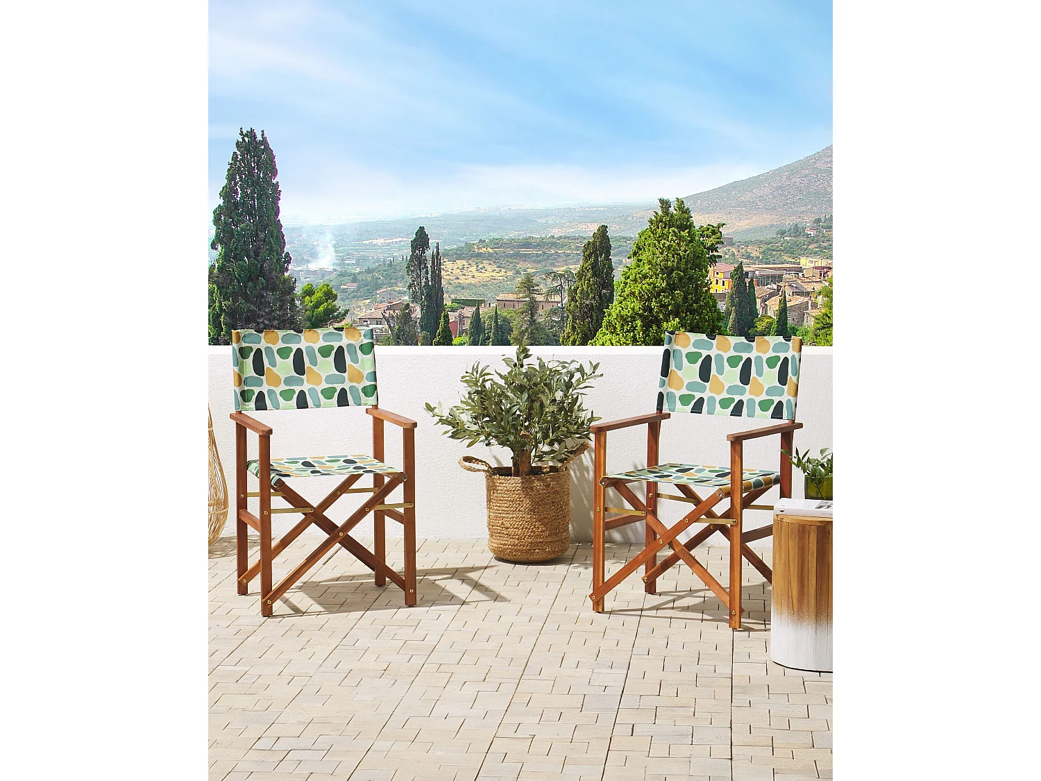 Conjunto de 2 cadeiras de jardim CINE Madeira de acácia Multicolor