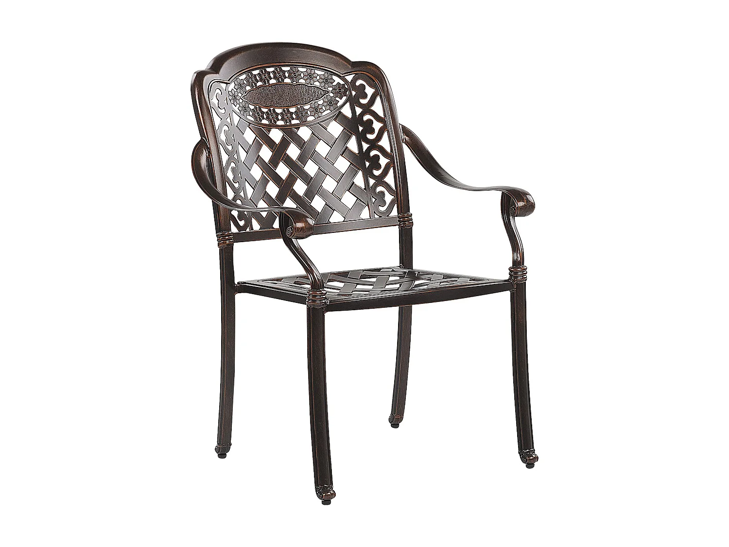 Conjunto de 4 cadeiras de jardim com almofadas MANFRIA Metal Castanho escuro