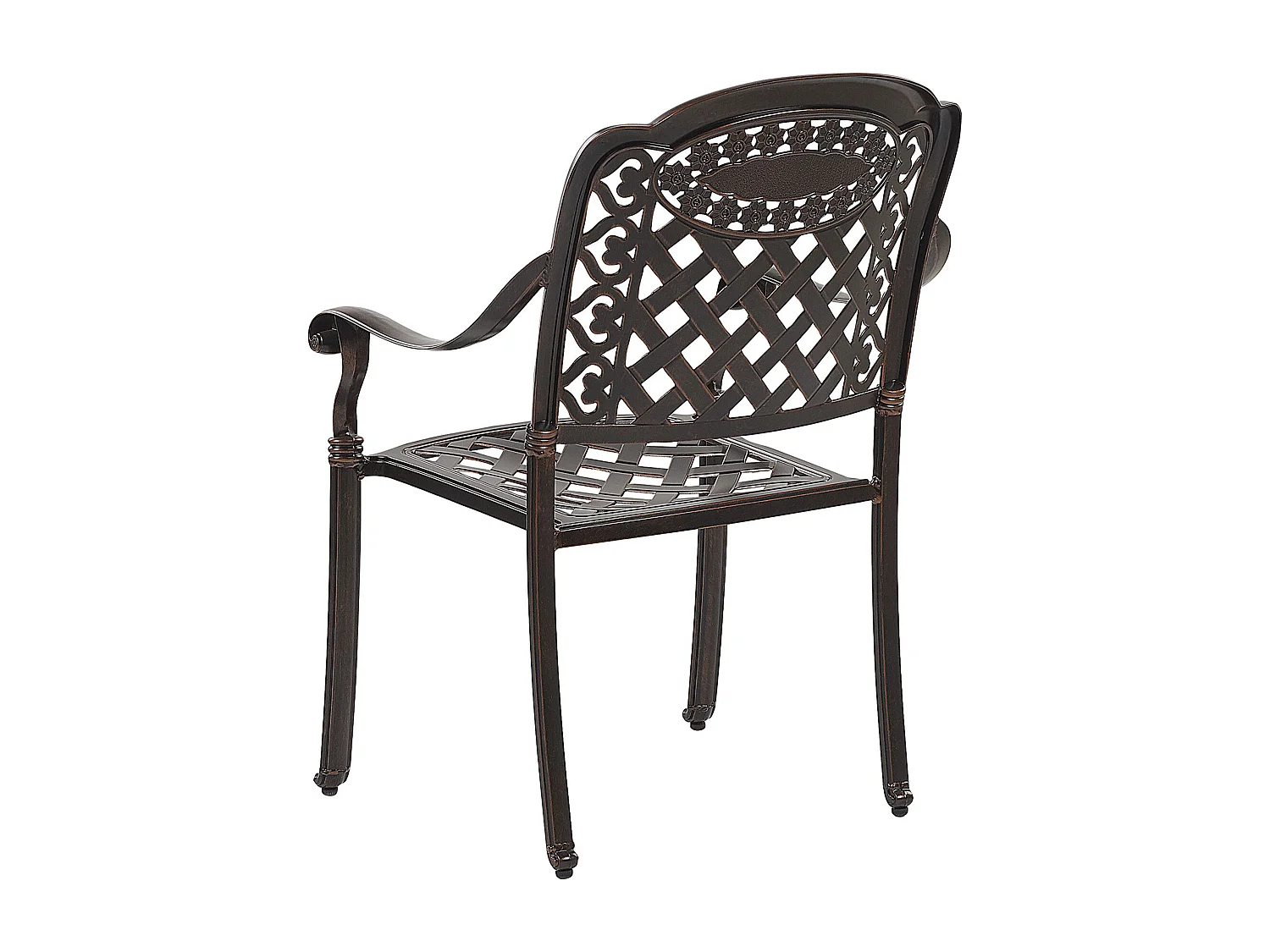 Conjunto de 4 cadeiras de jardim com almofadas MANFRIA Metal Castanho escuro