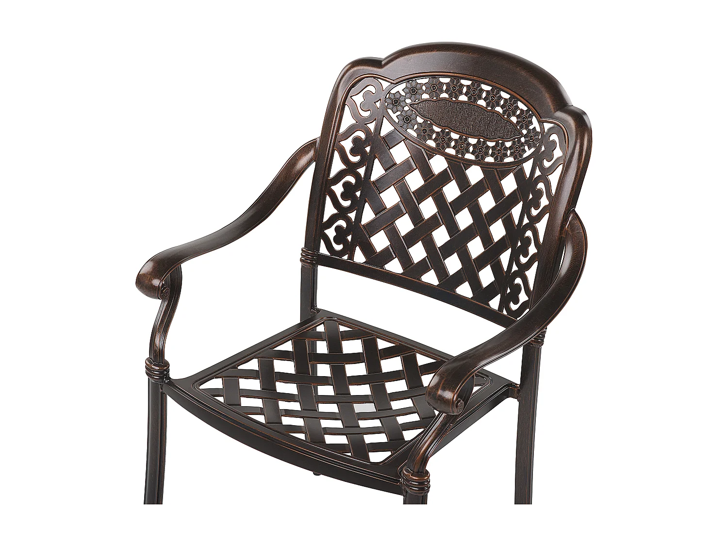 Conjunto de 4 cadeiras de jardim com almofadas MANFRIA Metal Castanho escuro