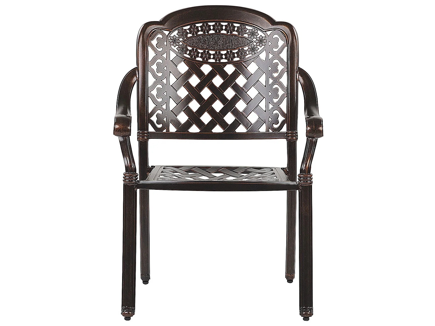 Lot de 4 chaises de jardin avec coussins MANFRIA Métal Marron foncé