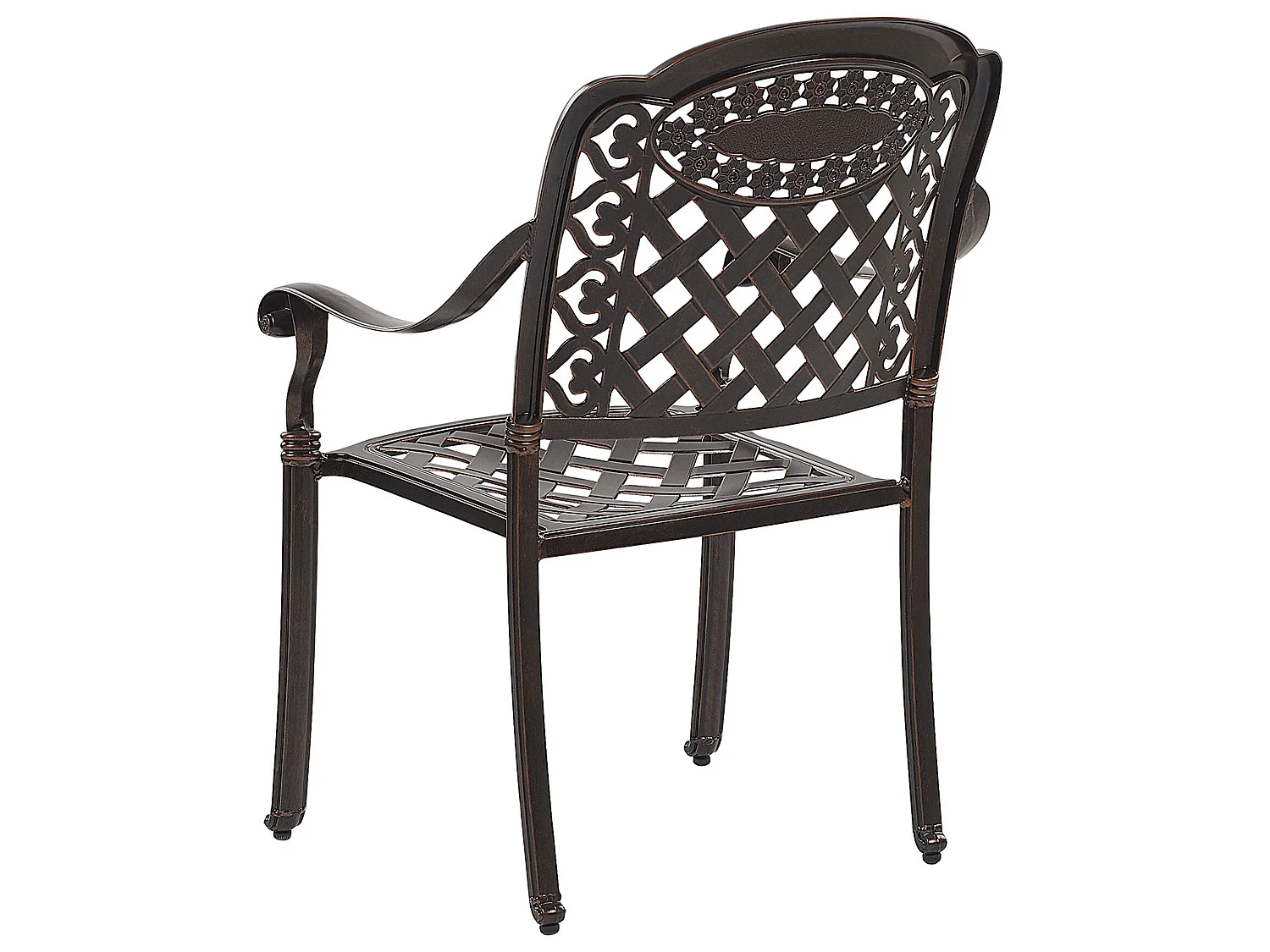 Lot de 4 chaises de jardin avec coussins MANFRIA Métal Marron foncé