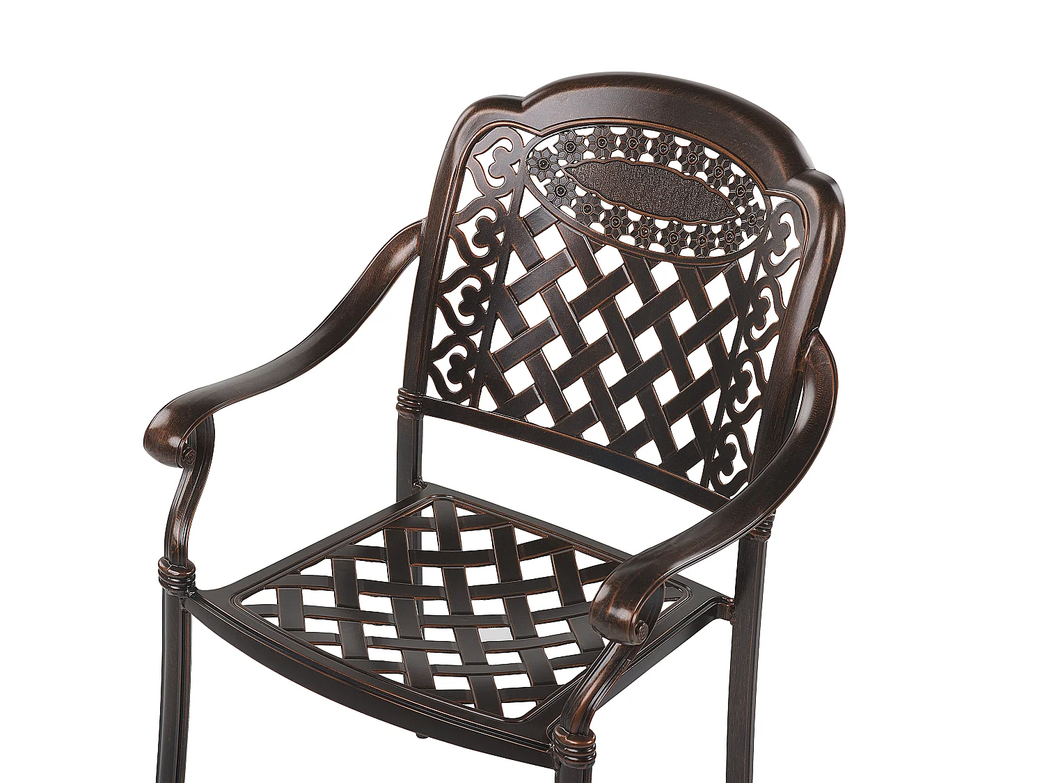 Lot de 4 chaises de jardin avec coussins MANFRIA Métal Marron foncé