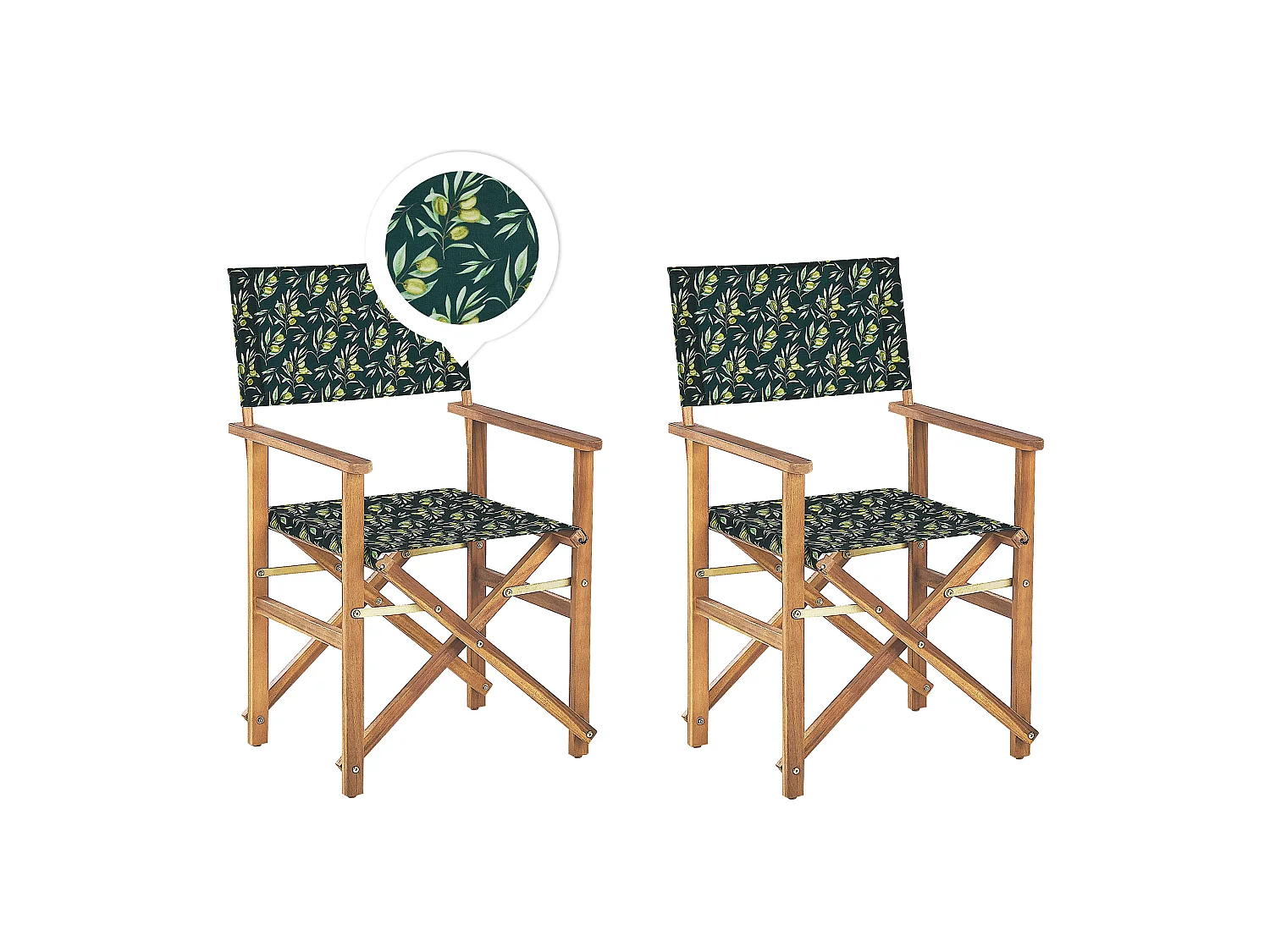 Lot de 2 chaises de jardin CINE Acacia Vert foncé