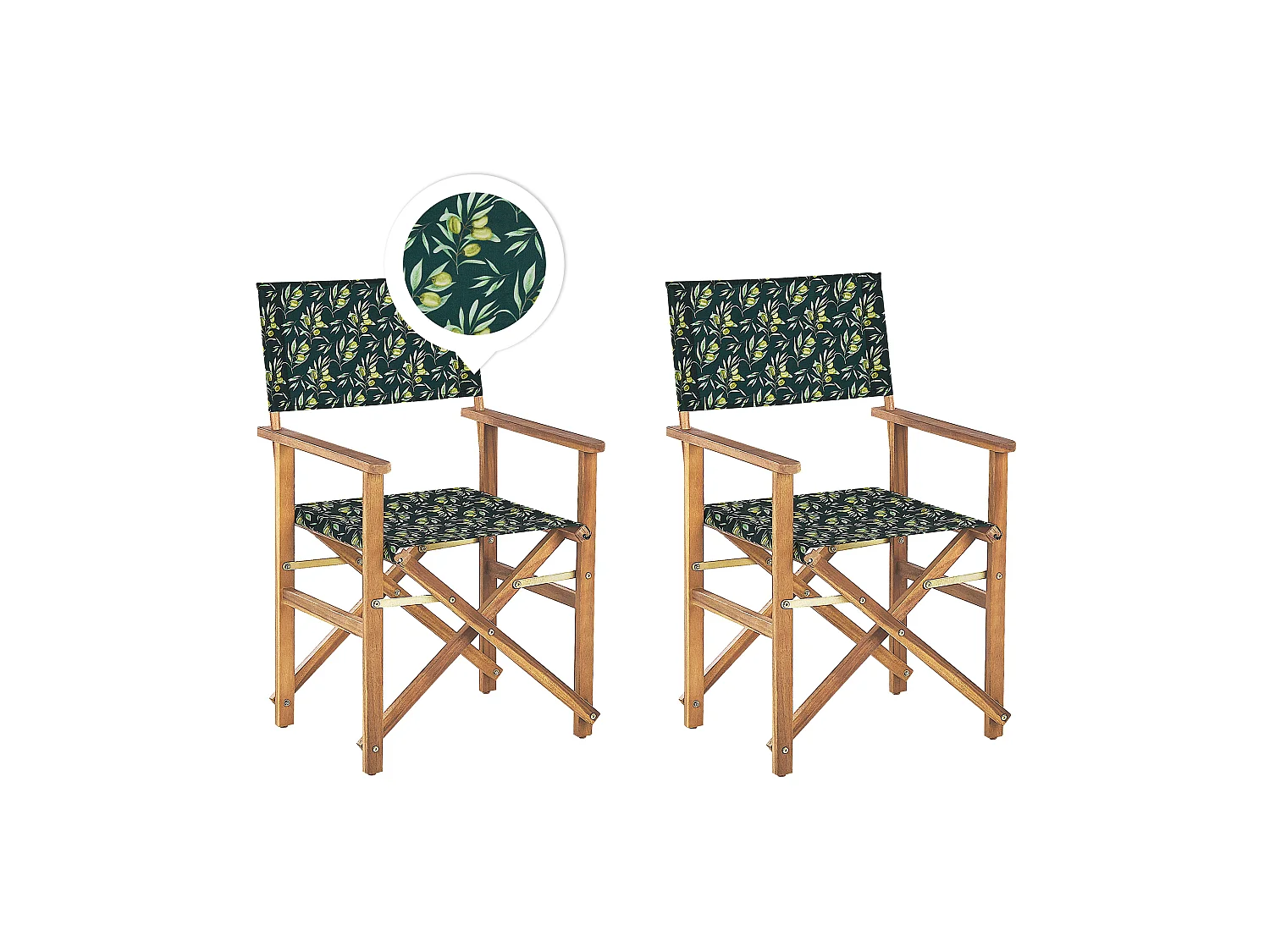 Lot de 2 chaises de jardin CINE Acacia Vert foncé