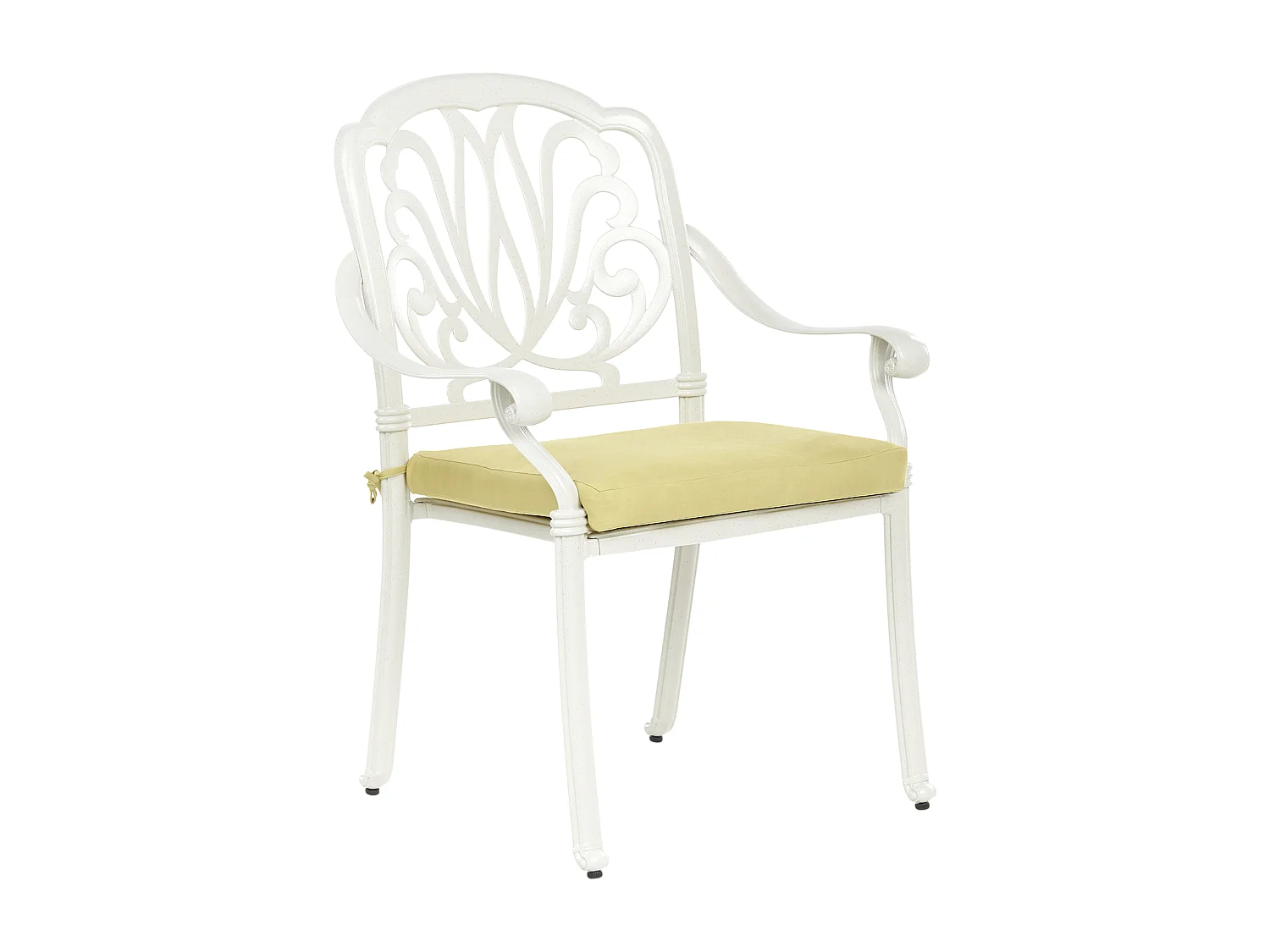 Lot de 4 chaises de jardin avec coussins ANCONA Métal Blanc cassé