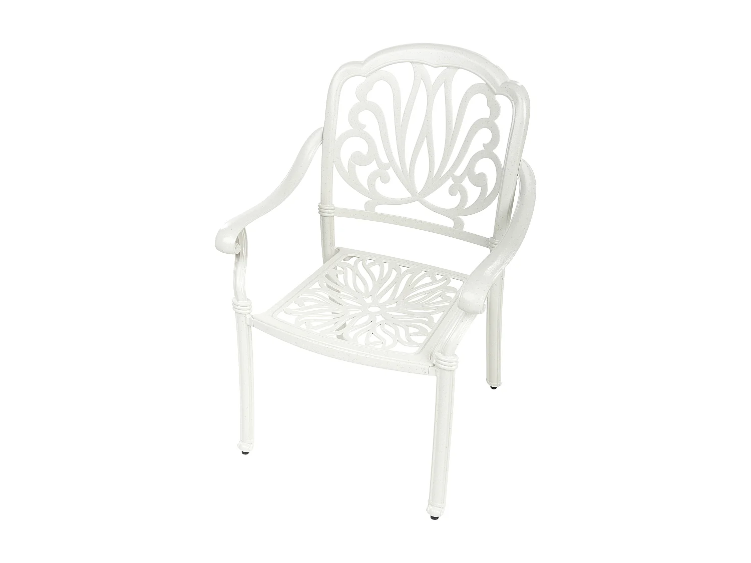 Lot de 4 chaises de jardin avec coussins ANCONA Métal Blanc cassé