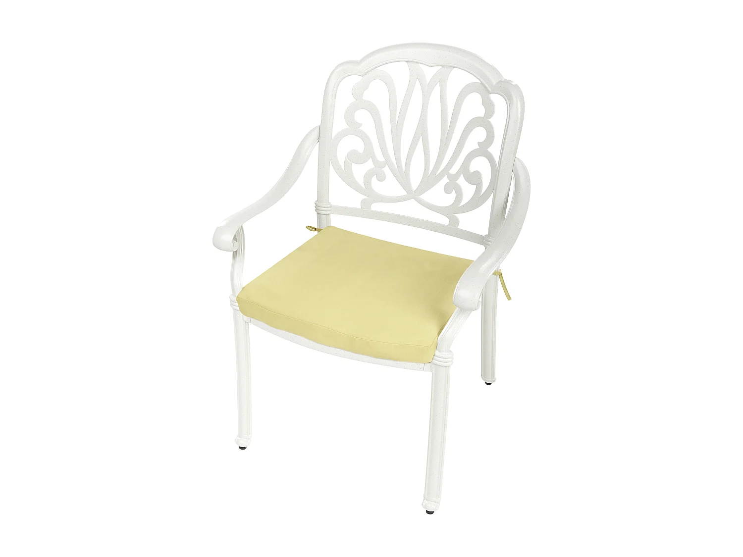 Conjunto de 4 sillas de jardín con cojines ANCONA Metal Blanco crema