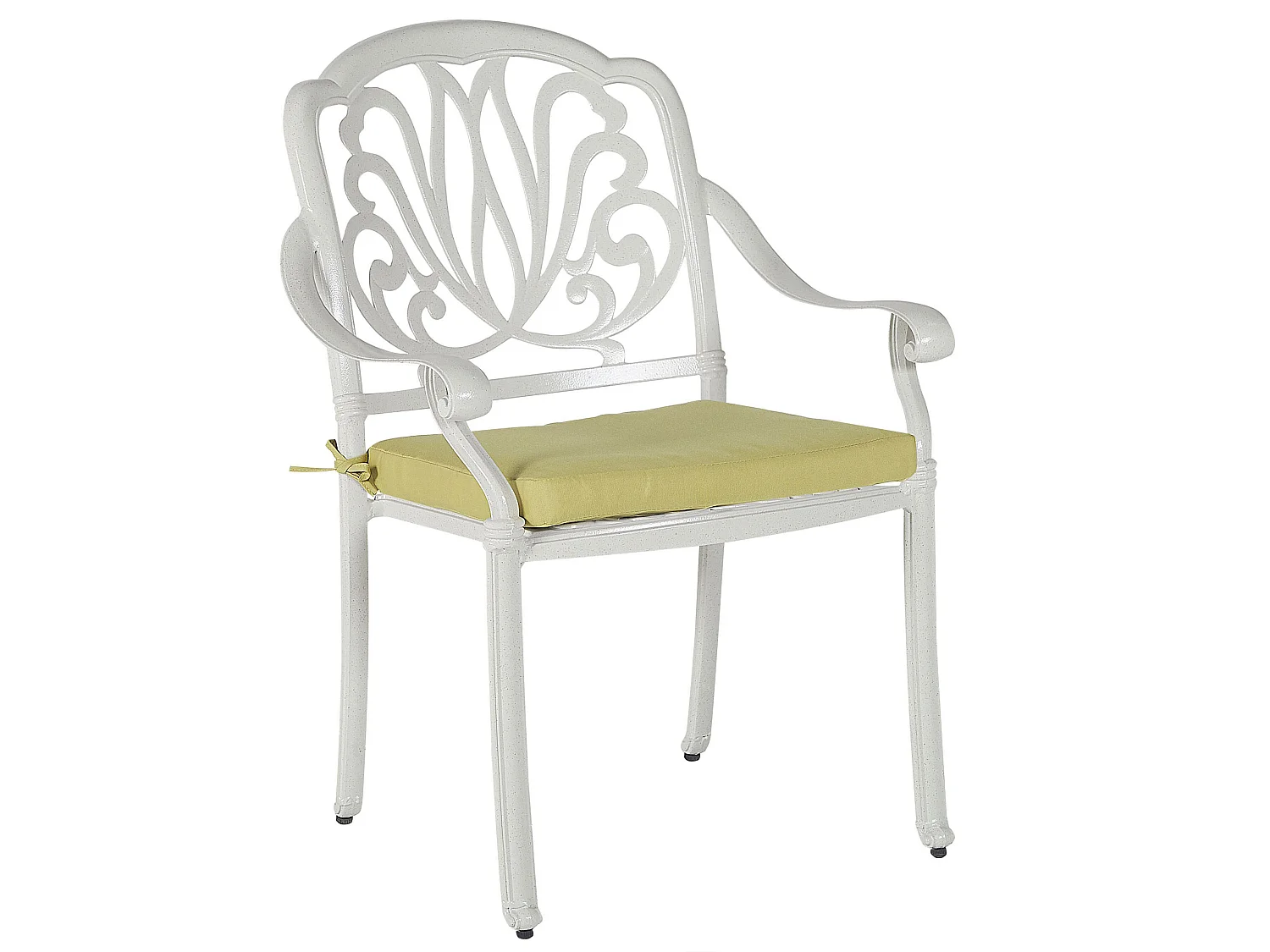 Lot de 4 chaises de jardin avec coussins ANCONA Métal Blanc cassé