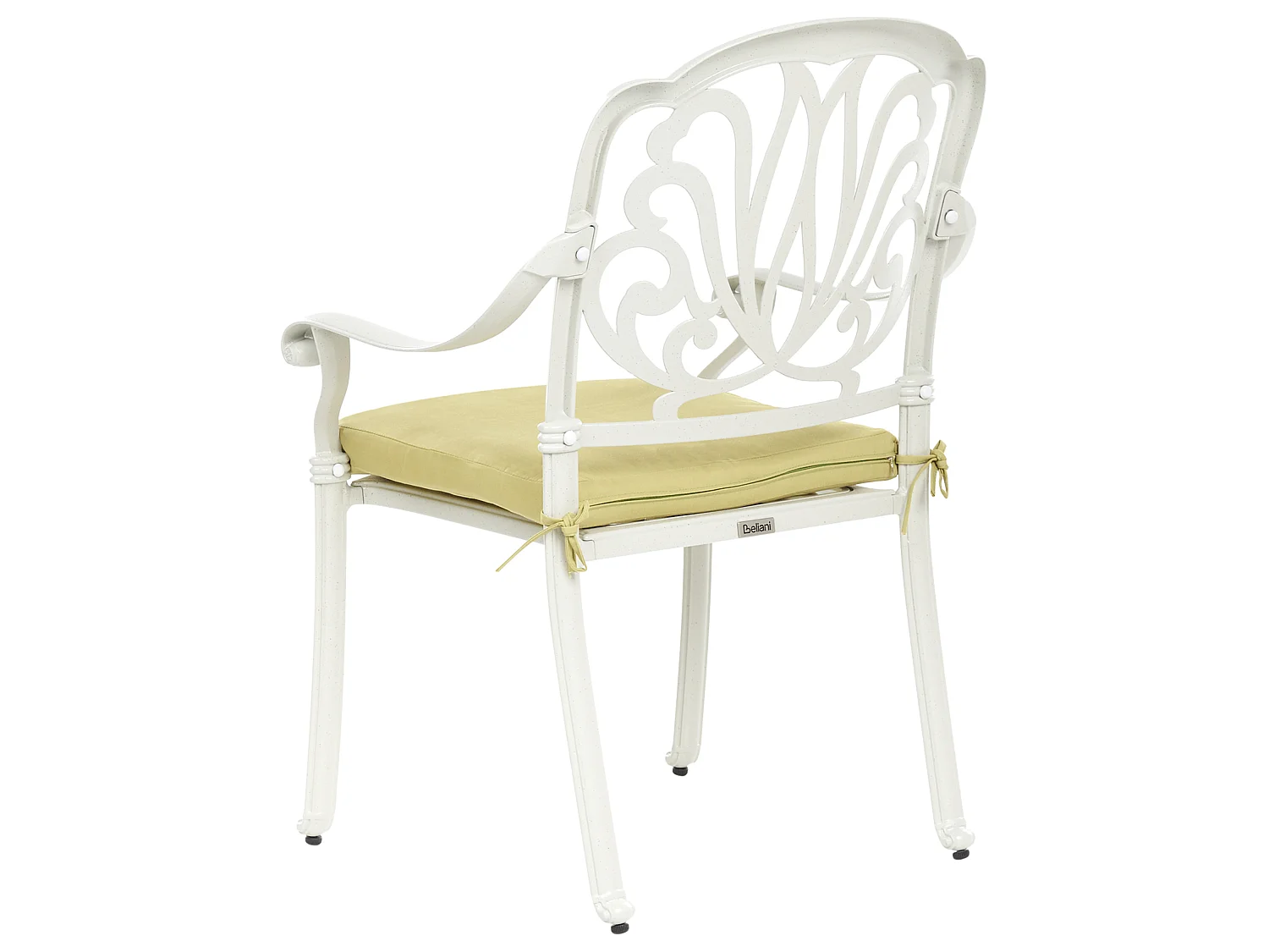 Lot de 4 chaises de jardin avec coussins ANCONA Métal Blanc cassé
