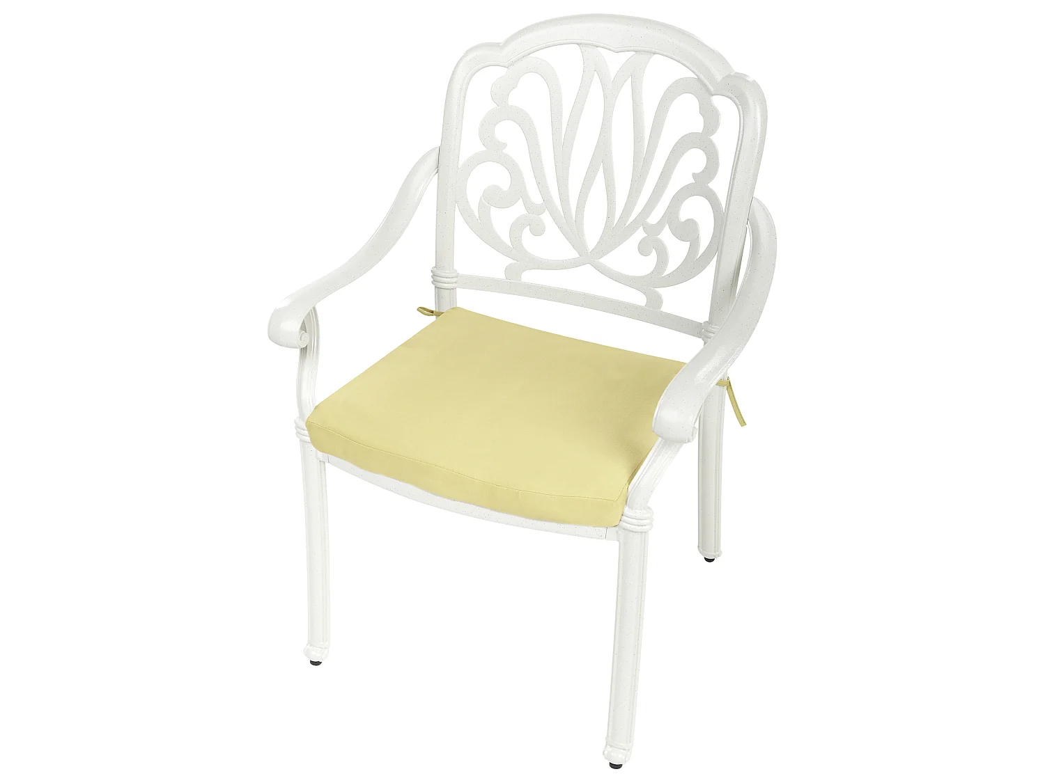 Lot de 4 chaises de jardin avec coussins ANCONA Métal Blanc cassé
