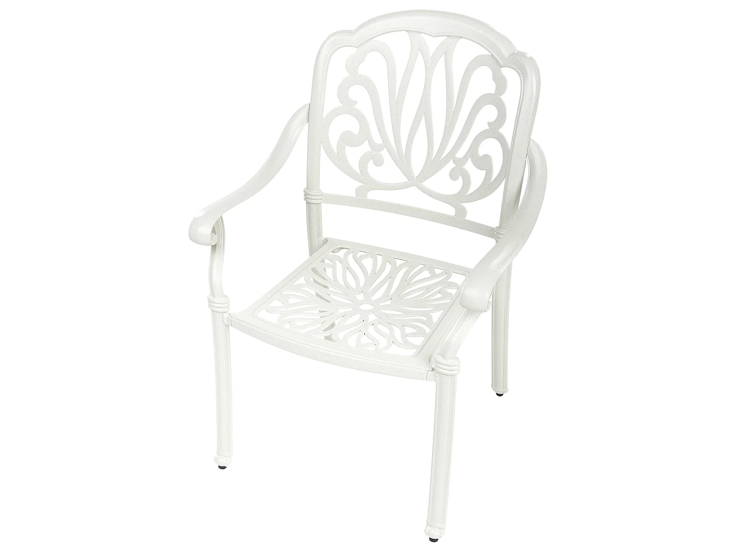 Lot de 4 chaises de jardin avec coussins ANCONA Métal Blanc cassé