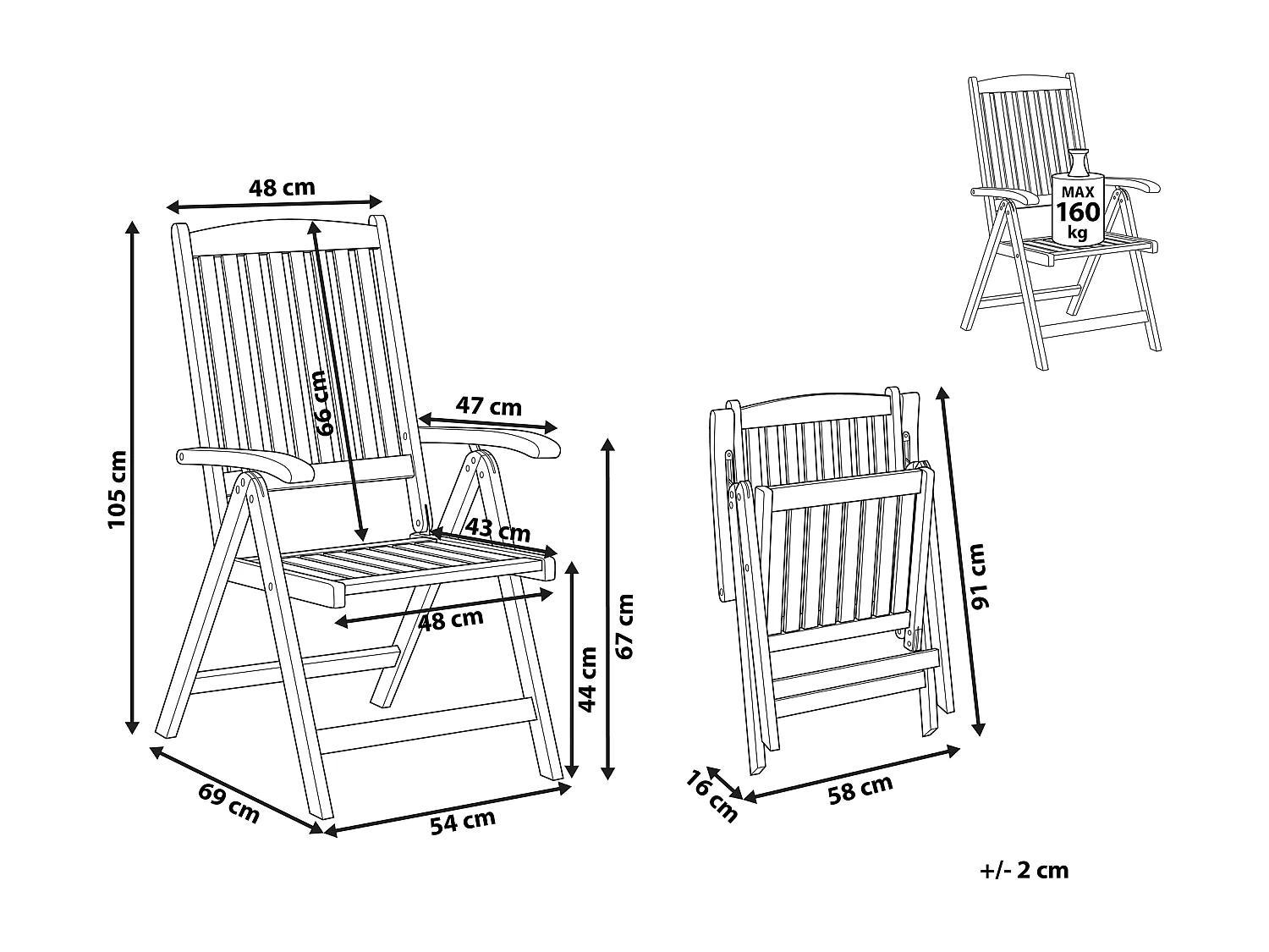 Krzesło ogrodowe TOSCANA Drewno akacjowe Ciemnobrązowy