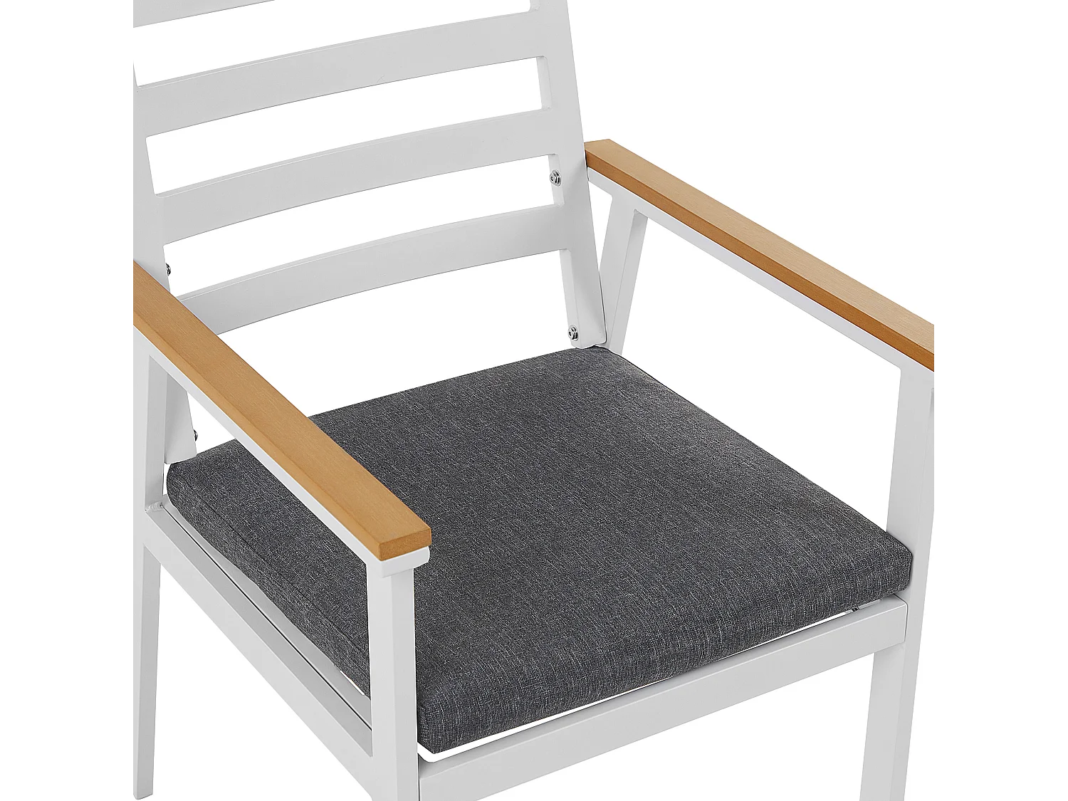 Conjunto de 4 sillas de jardín con cojines CAVOLI Metal Gris