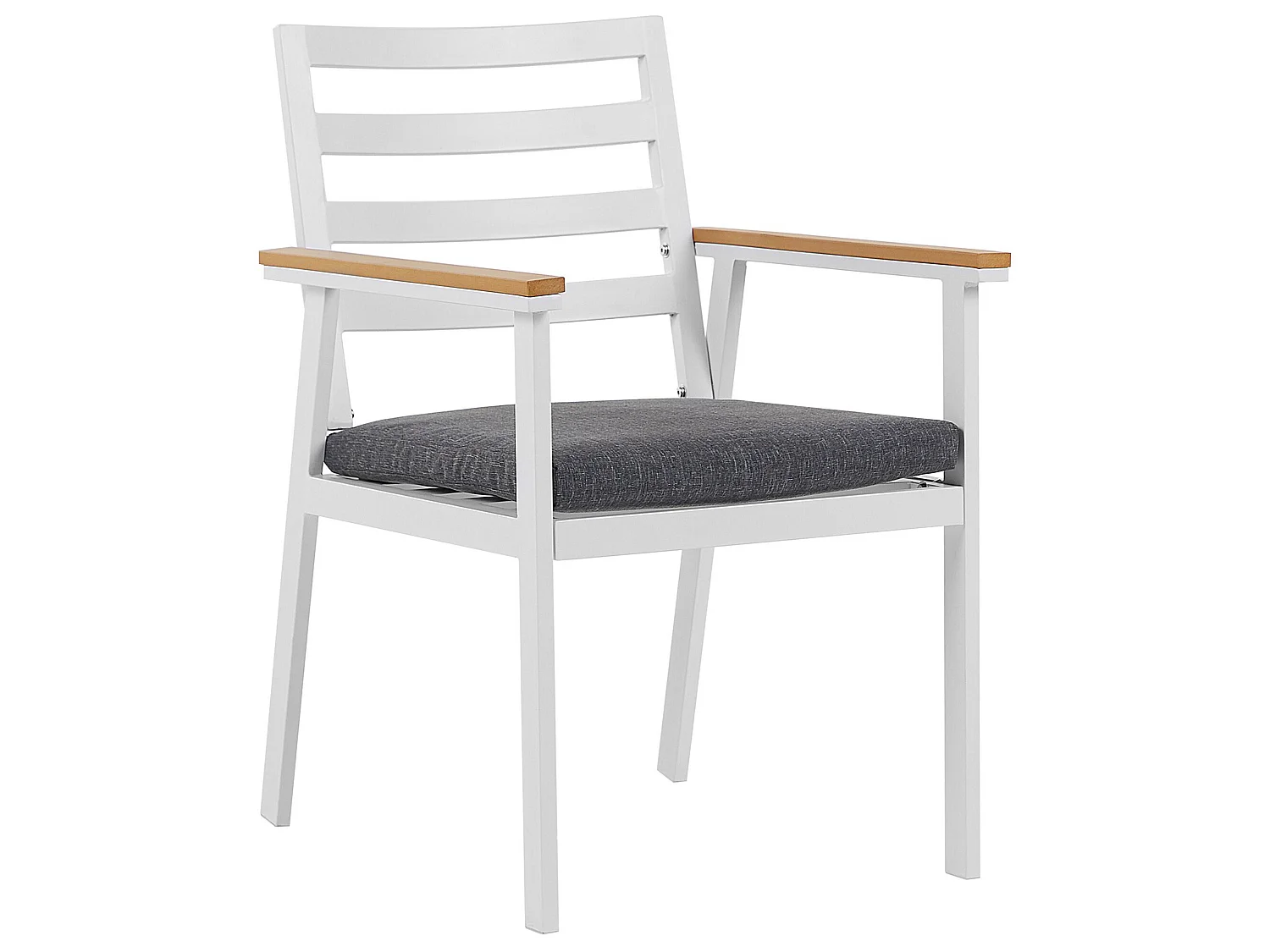 Lot de 4 chaises de jardin avec coussins CAVOLI Métal Gris