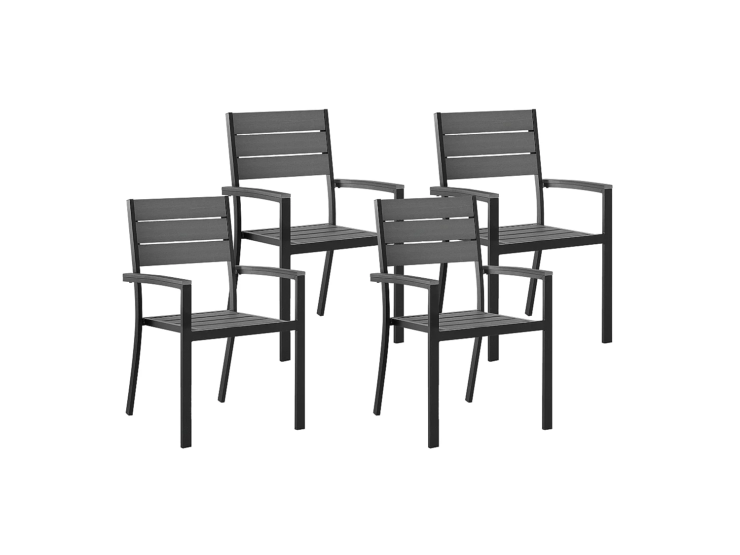 Set di 4 sedie da giardino PRATO Grigio