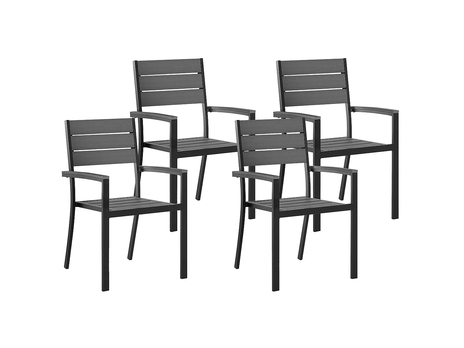 Set van 4 tuinstoelen PRATO Grijs