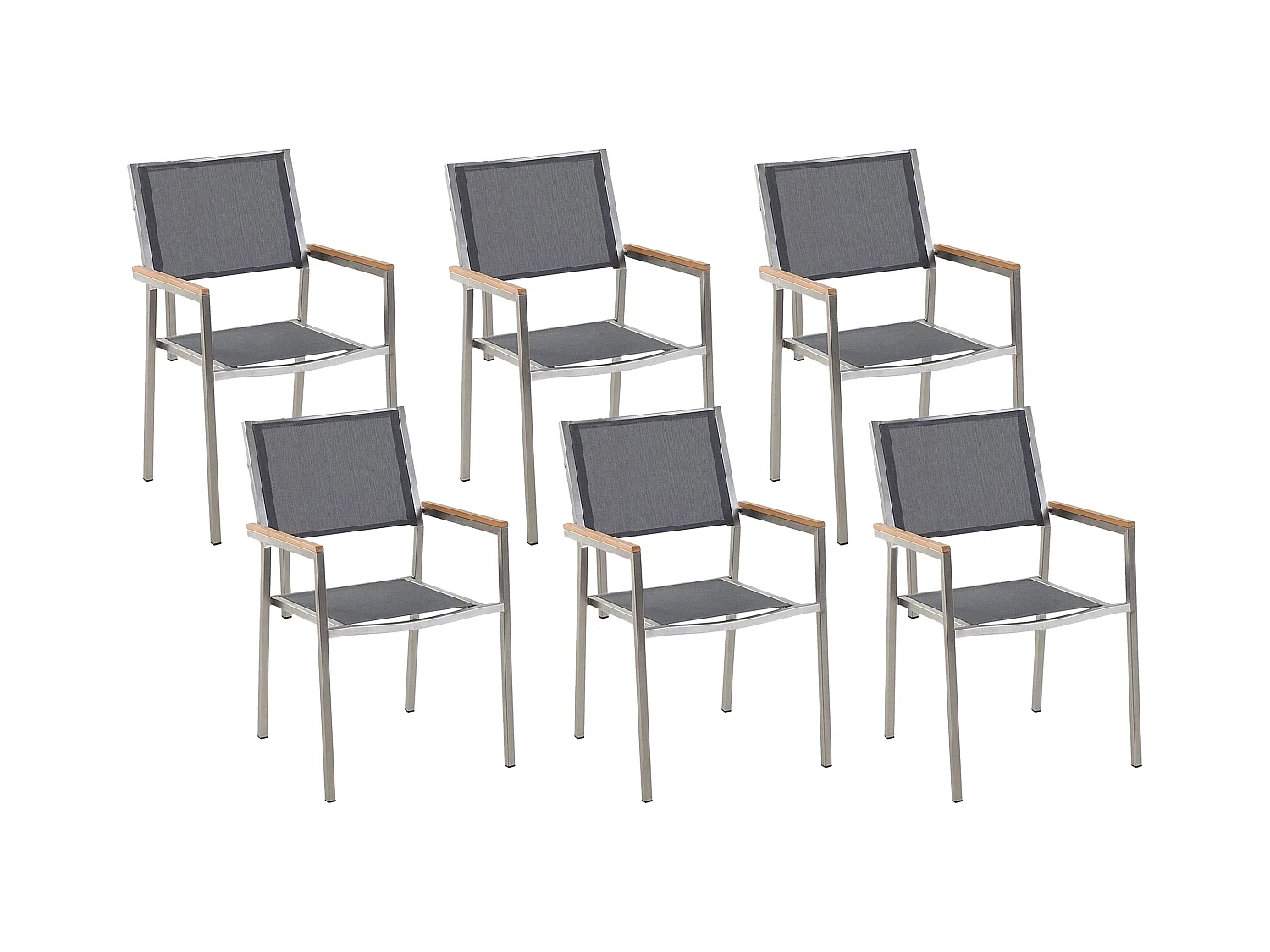 Set di 6 sedie da giardino GROSSETO Acciaio inox Grigio