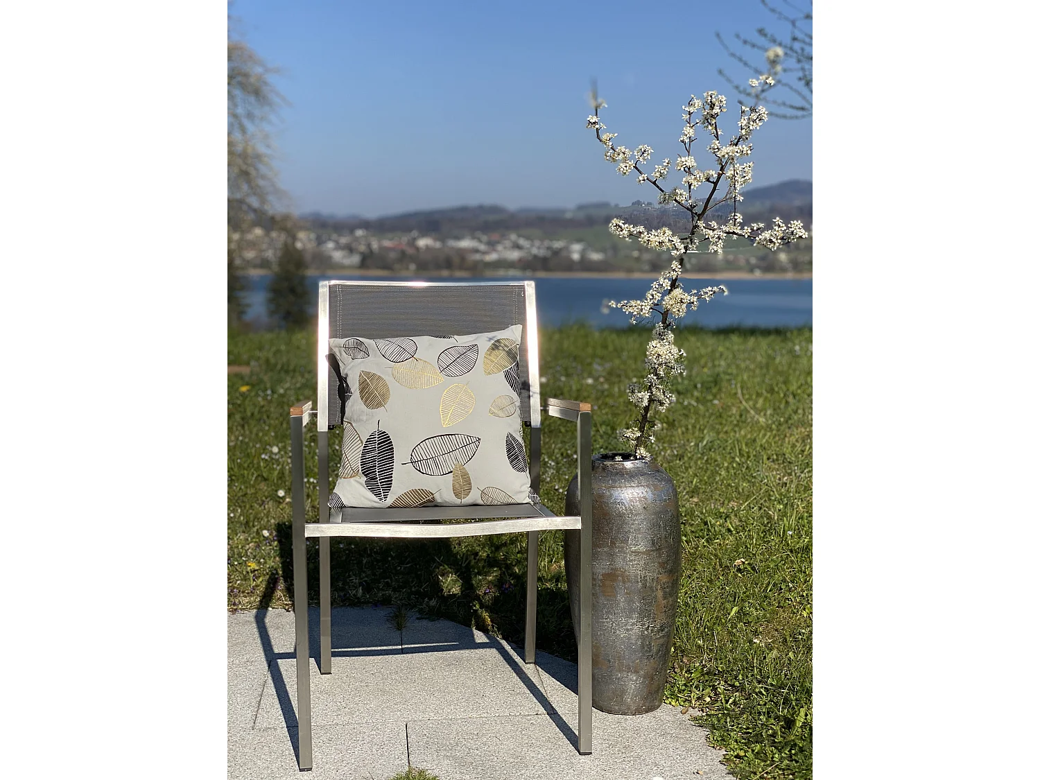Lot de 6 chaises de jardin GROSSETO Acier inox Gris