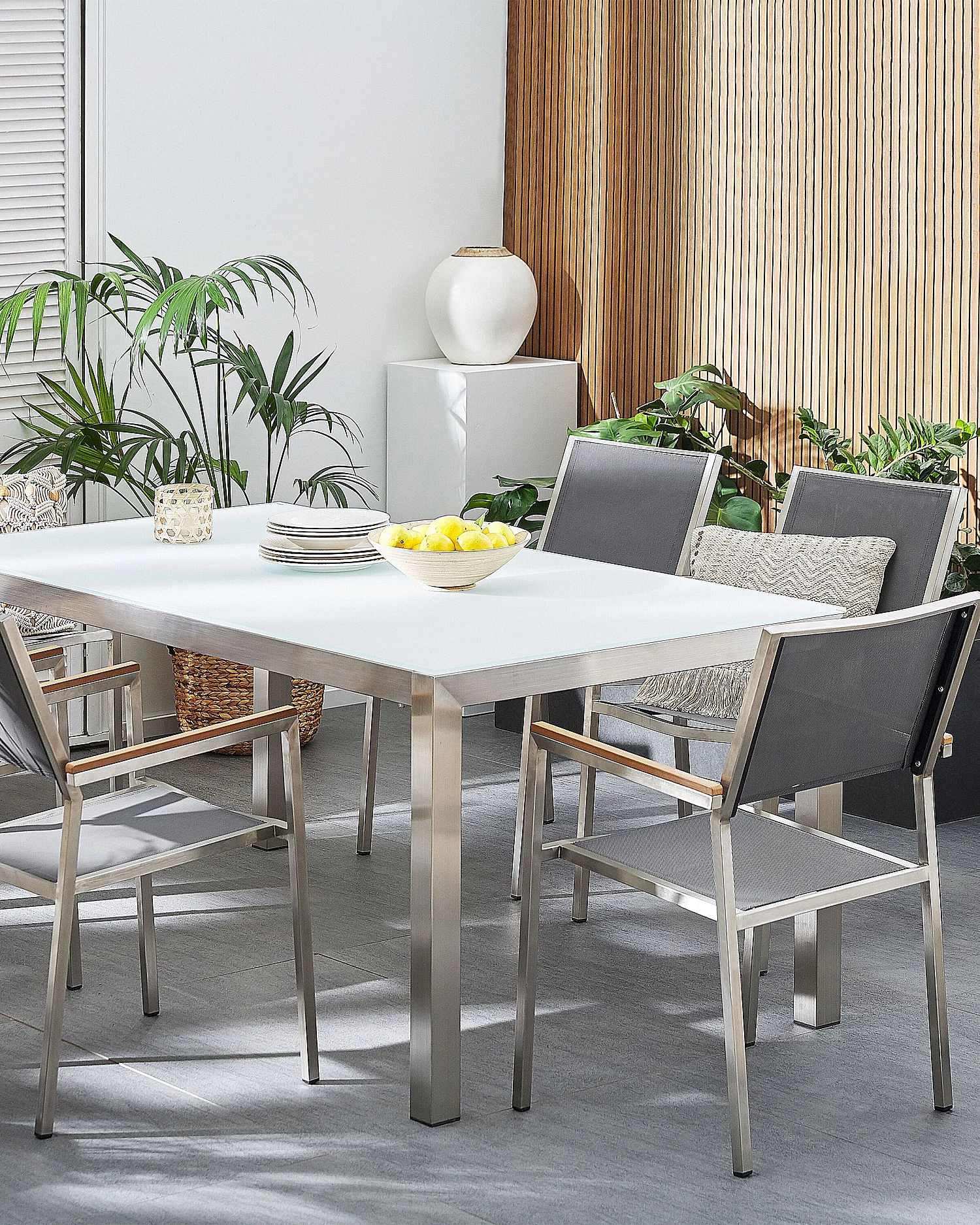 Set di 6 sedie da giardino GROSSETO Acciaio inox Grigio