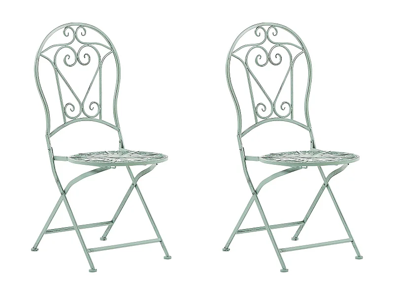 Lot de 2 chaises de jardin TRENTO Métal Vert clair