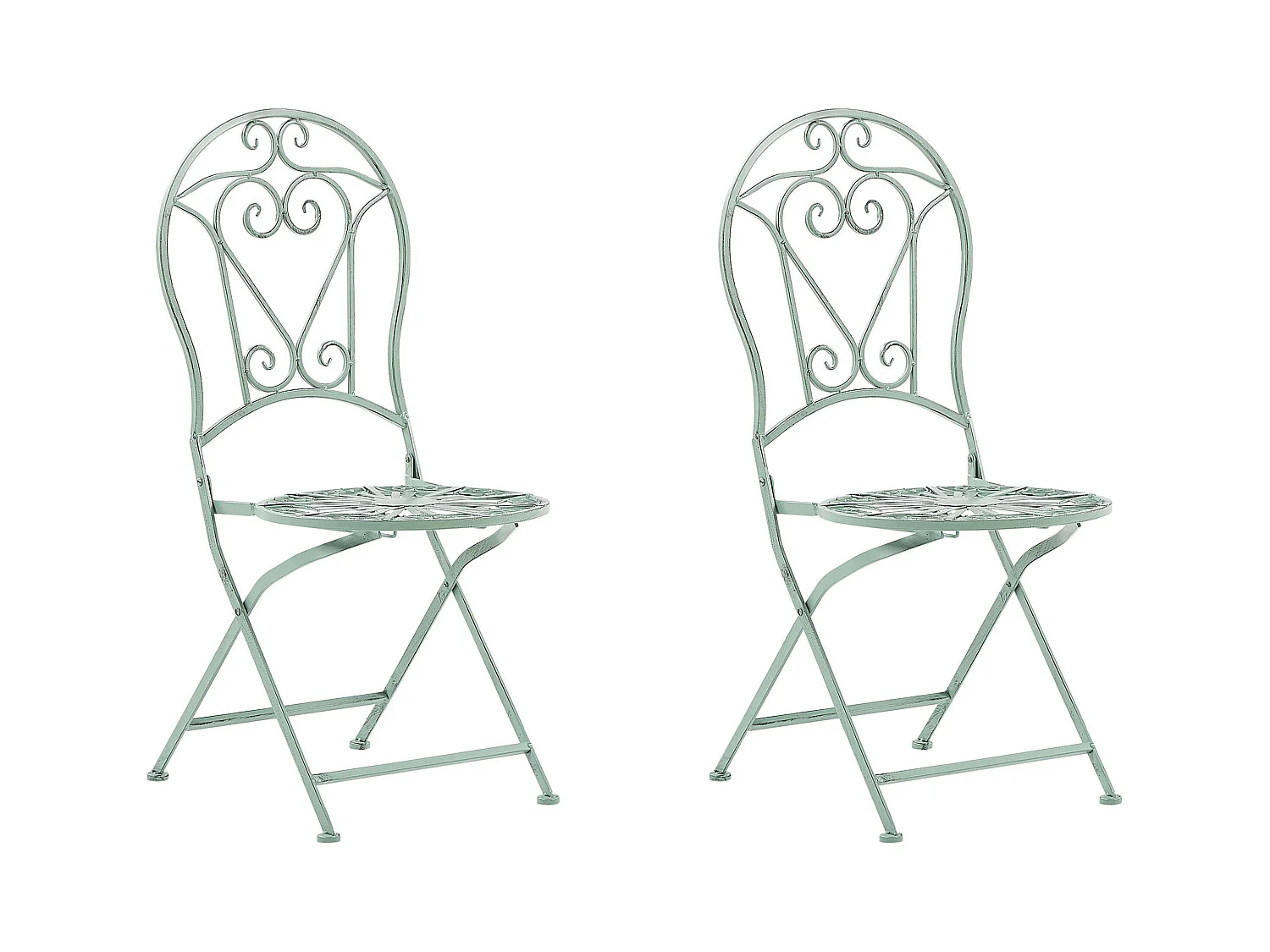 Lot de 2 chaises de jardin TRENTO Métal Vert clair