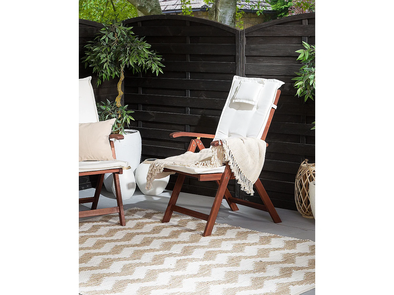 Conjunto de 2 cadeiras Madeira Branco creme TOSCANA