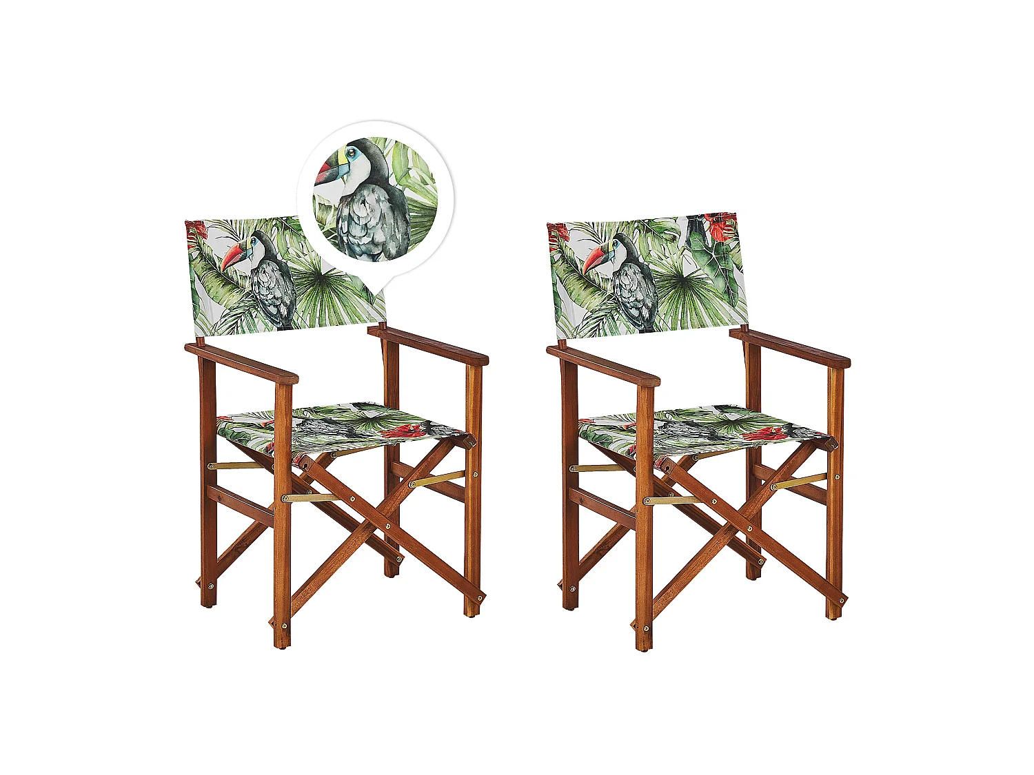 Lot de 2 chaises de jardin CINE Acacia Vert
