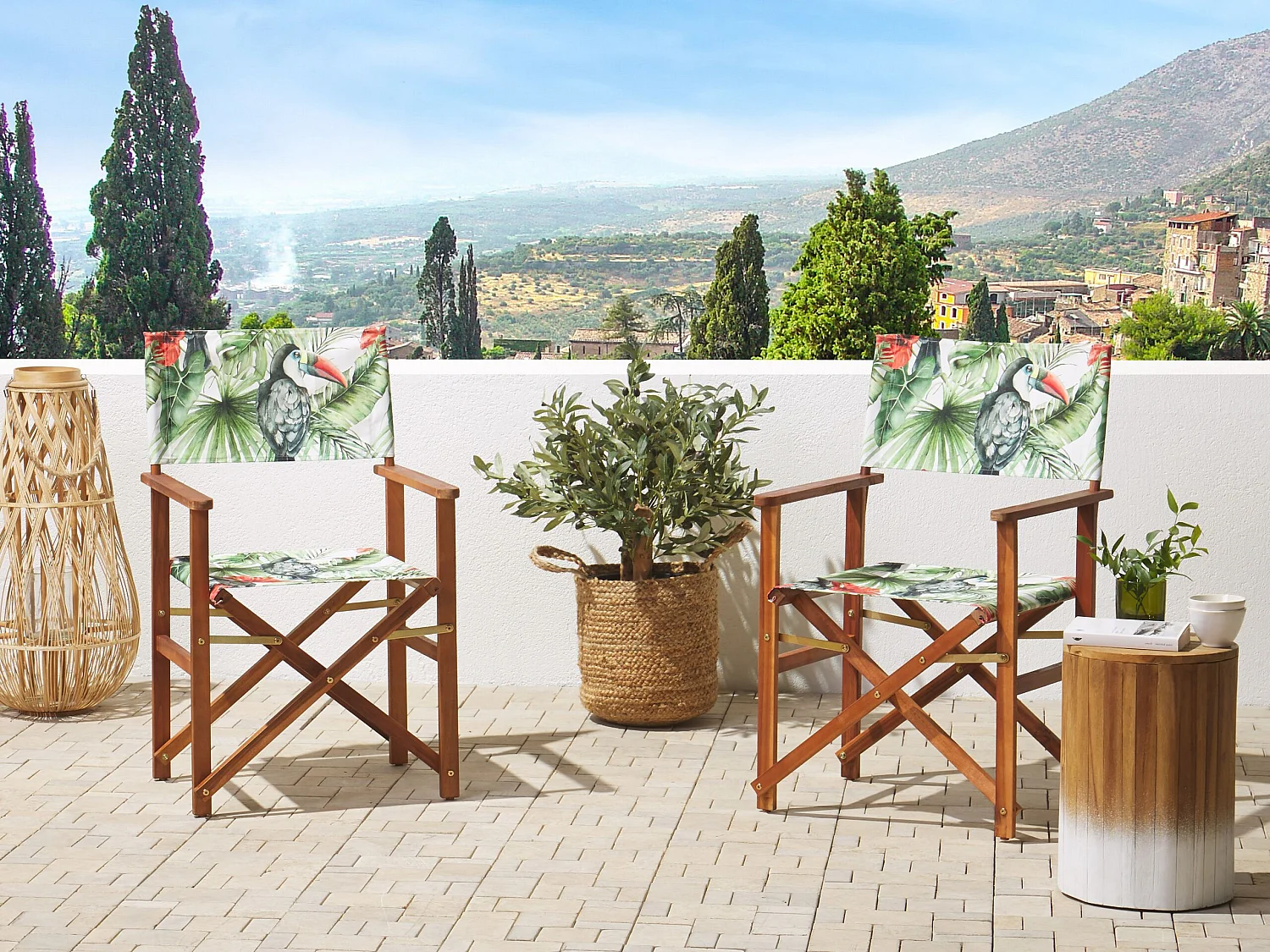 Lot de 2 chaises de jardin CINE Acacia Vert