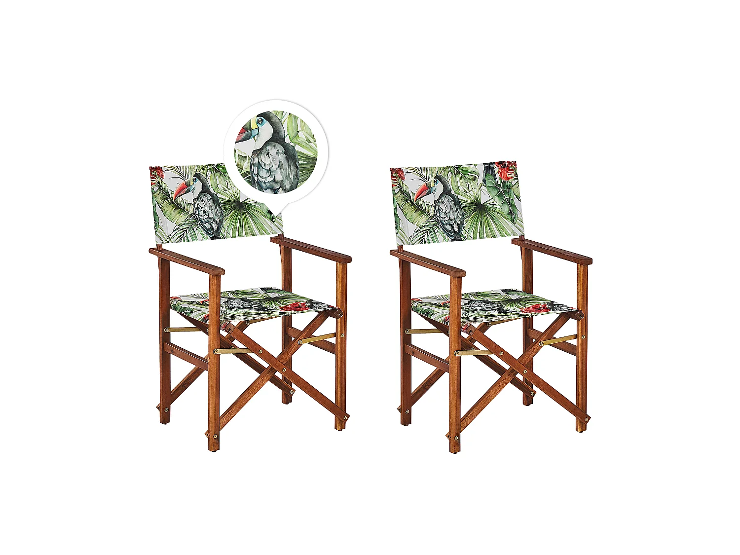 Lot de 2 chaises de jardin CINE Acacia Vert