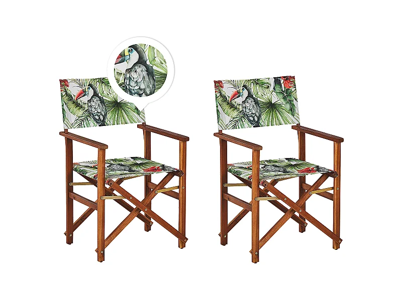 Set van 2 tuinstoelen CINE Acaciahout Groen