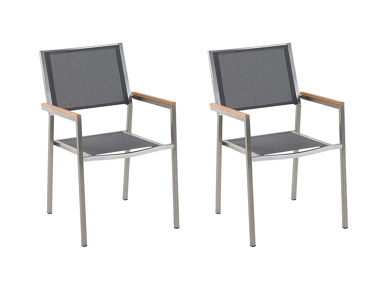 Set van 2 tuinstoelen GROSSETO RVS Grijs