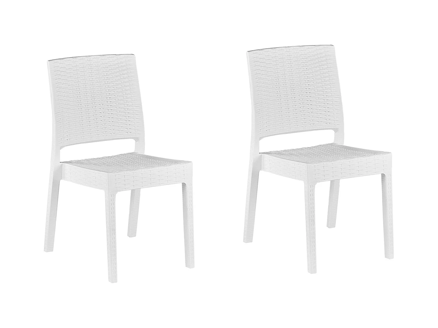 Lot de 2 chaises de jardin FOSSANO Matière synthétique Blanc